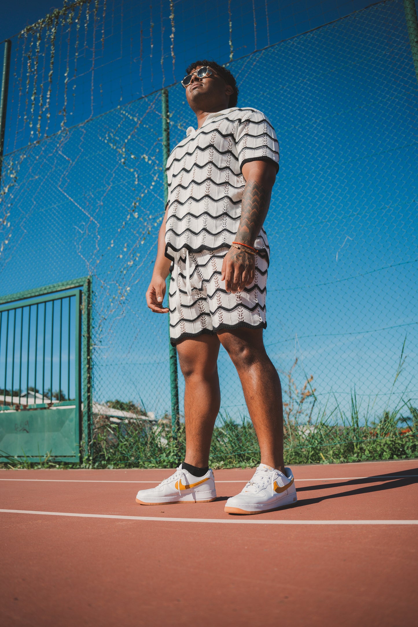 ENSEMBLE TRICOT MOTIF ONDULÉ