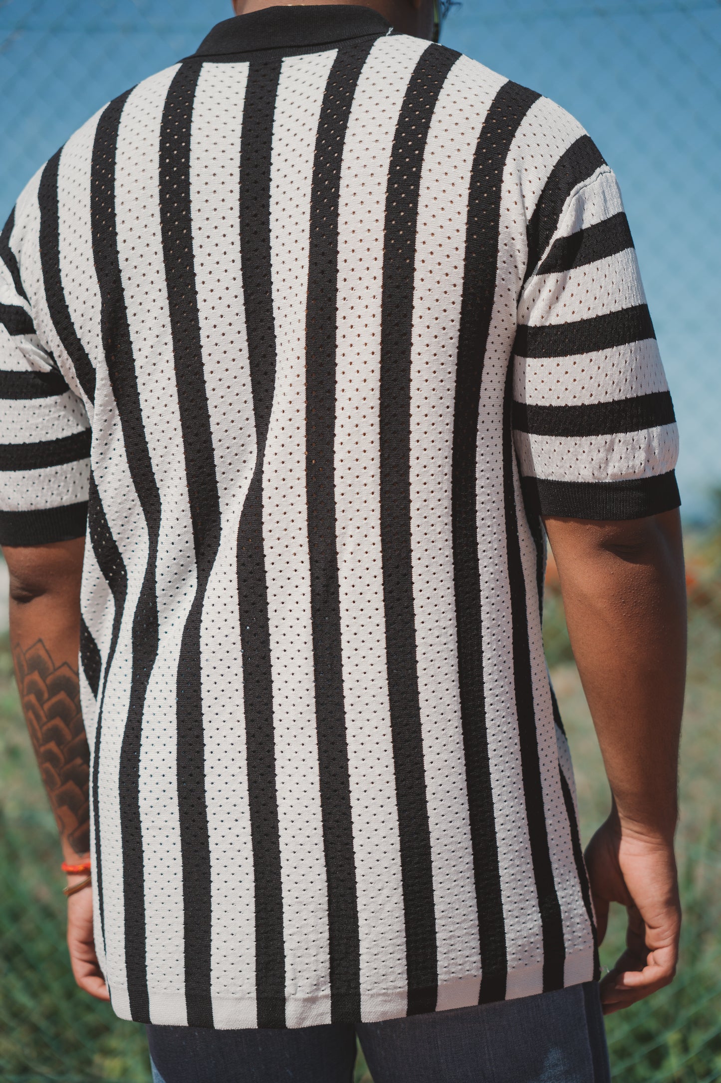 CHEMISE RAYÉE PERFORÉE