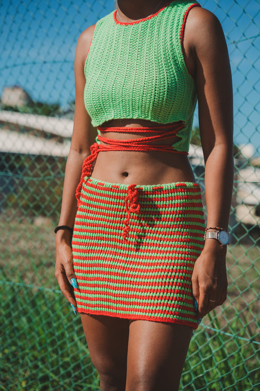 ENSEMBLE TRICOT - TOP et JUPE