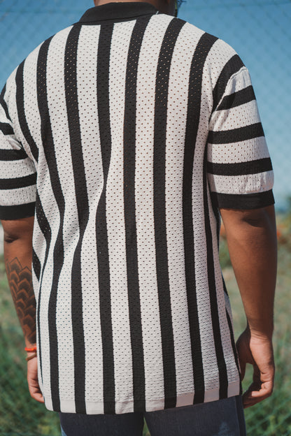 CHEMISE RAYÉE PERFORÉE
