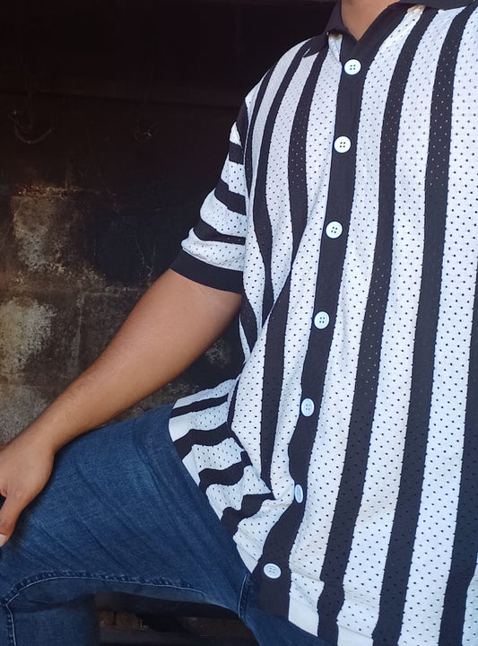 CHEMISE RAYÉE PERFORÉE